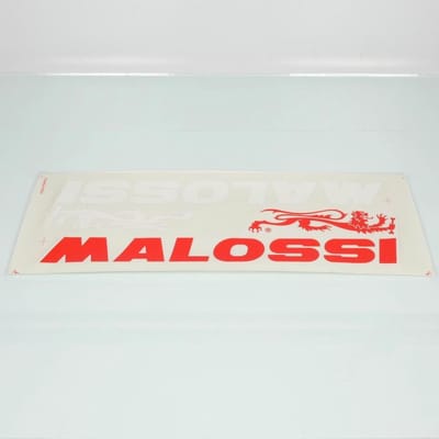 Planche autocollant stickers logo Malossi rouge blanc 610x130mm pour moto déco Neuf