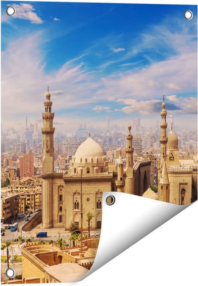 Gards Tuinposter Moskee in Cairo, Egypte - 40x50 cm - Tuindoek - Tuindecoratie - Wanddecoratie buiten - Tuinschilderij