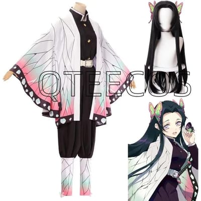 Costume Cosplay Démon Kochou Kanae Adulte Anime Kimetsu No Yaiba Shinobu Kochou Vêtements d'Halloween XL white