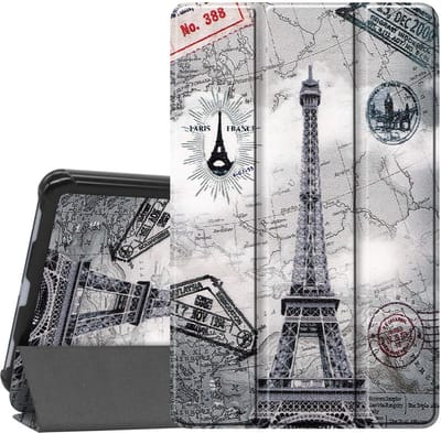 Hoesje Geschikt Voor Samsung Galaxy Tab A7 lite hoes Bookcase Eiffeltoren Print - Hoes Hoesje Geschikt Voor Samsung Galaxy Tab A7 lite hoesje Smart cover