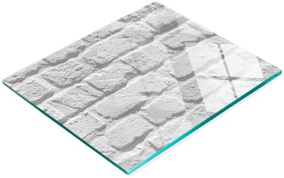 Glazen serveerplank met baksteenmotief, 60x52 cm