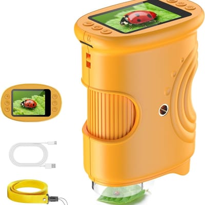 4K kindermicroscopen, draagbare mini-zakmicroscoop met 1000x vergroting, speelgoed voor kinderen van 4-6, 8-12 jaar, studenten, jongens en meisjes