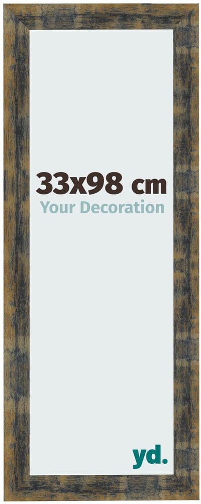Your Decoration - Fotolijst 33x98 cm - MDF - Blauw Goud Gemeleerd - Pisa