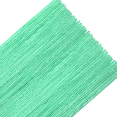 100 Stuks Chenille Pijpenragers in Bean Green, 30 cm Lang en 6 mm Breed voor Creatieve Knutselprojecten en Decoratie DIY