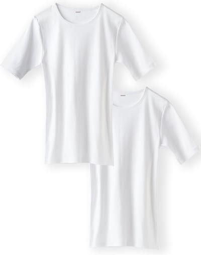 Damart - Set van 2 T-shirts met ronde hals en korte mouwen, Essential zuiver gekamd katoen - Heren - Wit - (86-93) S