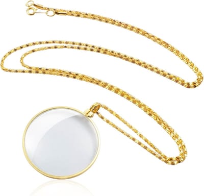 Loep aan ketting | Goud | 5x zoom vergrootglas | Vergrootglas Ketting | Decoratie Lezen Vergrootglas | Vergrootglas Monocle Lens | Opknoping Vergrootglas | Mode Vergrootglas | voor Het Lezen van Boeken Kranten Werk of Reizen