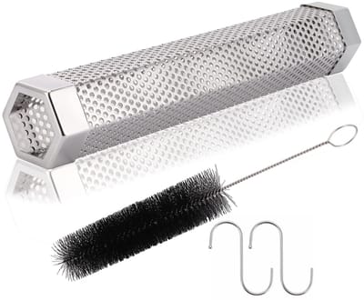 Dailygoody - Rookbuis BBQ-rokerbox - Draagbare rookgenerator - 5 uur golvende rook - Zilver - Voor warm en koud roken - Ideaal voor barbecue lief