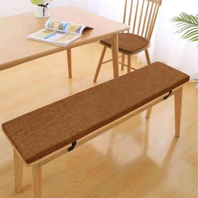 Bankkussen - Tuinstoelkussen - Buiten Zitten - Antislip Riemen - 150 x 40 cm - Koffiebruin