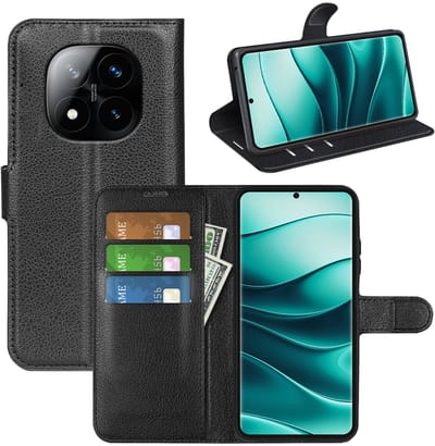 MobyDefend Hoesje - Geschikt voor Xiaomi Redmi Note 14 Pro Plus - Kunstleren Wallet Book Case (Sluiting Voorkant) - Zwart