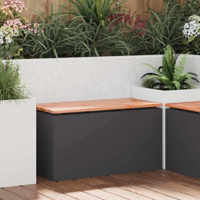 vidaXL Tuinbank Zwart 80 x 40 x 43 cm Staal