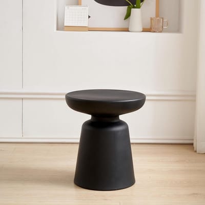 Bijzettafel Rond - Salontafel Tafeltje - Decoratie Plaatsen - Geen Montage Nodig - 40 cm Diameter - Zwart