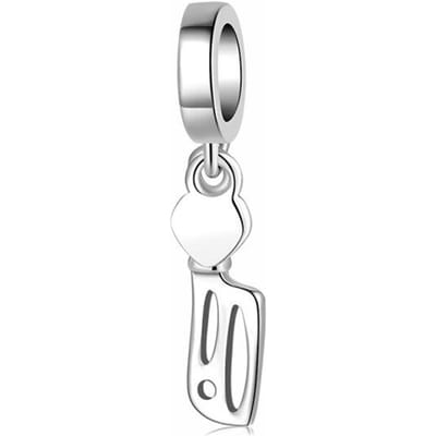 Keukengerei 925 Sterling Zilver Pannenkoekschep Klopper Spatel Hangers Charms Passend op Originele Designer Bedelarmband Sieraden Maken white