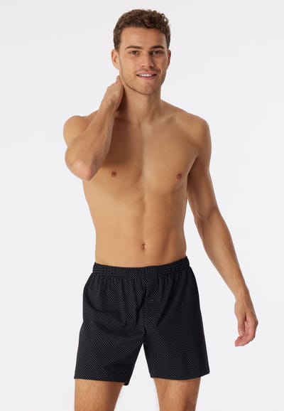 SCHIESSER Cotton Casuals boxer (1-pack) - heren boxershort jersey zwart met patroon