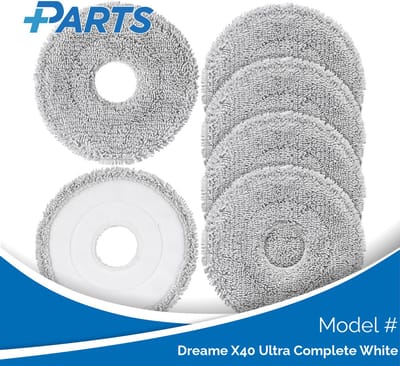 Dreame X40 Ultra Complete White Dweilpads (6 Stuks, Plus.Parts® alternatief voor RMP8)