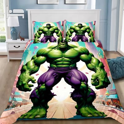 Dekbedovertrek Kussensloop Beddengoedset Film De Hulks Volwassene Jongen Meisje Slaapkamerdecoratie Kinderen Cadeau Eenpersoons Tweepersoons Groot Formaat 70x130cm 2pcs black
