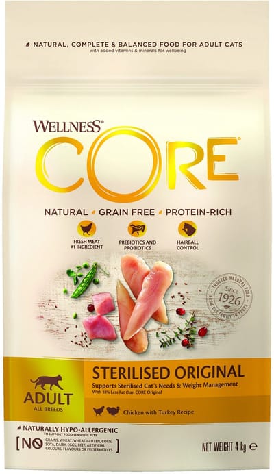 Wellness Core Grain Free Cat Sterilised Kip&Kalkoen - Kattenvoer - 4 kg