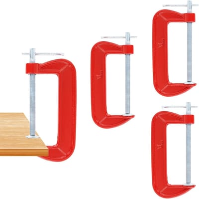4 Stuks 4 Inch Rode C Klemmen, 100mm Metalen G Klemmen voor Montage en Bevestiging van Materialen