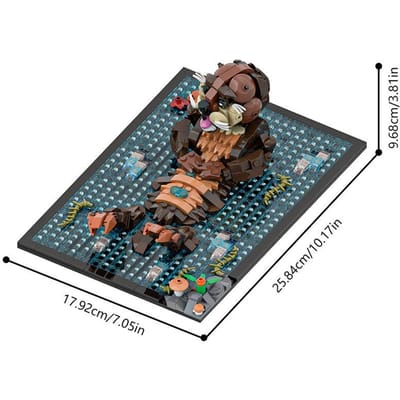 MOC Creatieve Otter Bouwstenen Zeeleven Dier Model Speelgoed Cadeau voor Kinderen Volwassenen Verzamelobject Sier PDF drawings gray