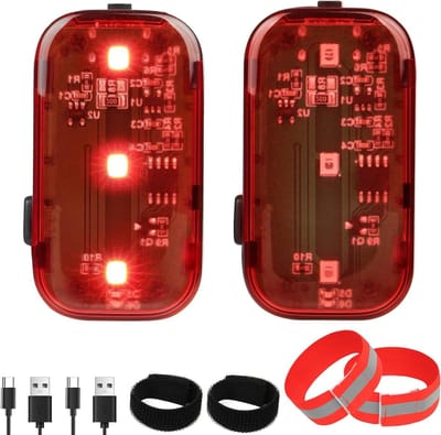 Dual Use Achterlicht voor Fietsen en Racen, Standaard Versie SR5 zonder Remsensor met Polsband - Veiligheid, Zichtbaarheid, Fietstoebehoren