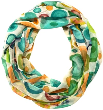 Dunne Colsjaal - Print - (23722#) - Groen/Ecru
