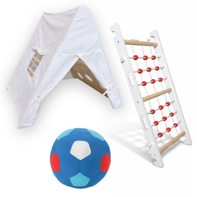 Dastium Kids Add-On Voor Klimrek - Klimnet - Pikler Tipi Tent - Pluche Bal - Geschikt voor Dastium Klimrek - Wit