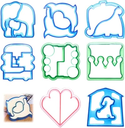 Set van 8 Plastic Sandwichvormpjes voor Bento, DIY Keuken Gereedschap voor Sandwiches, Koekjes, Sushi en Groenten