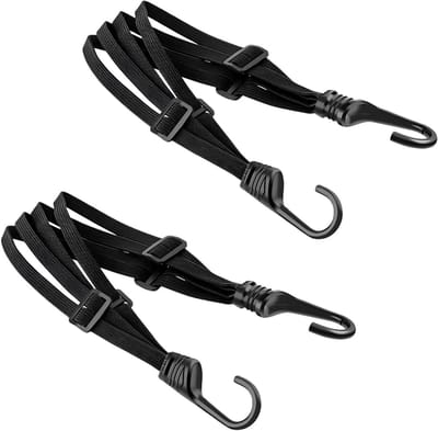 Bagagebinder - 2 stuks - Snelbinders Fiets met Haak - Spanelastiek - Verstelbaar elastiek voor helm - Fietssanriem - Snelbinders - Universeel - Voor fietsen, motorfiets - 90cm - Zwart