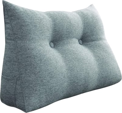 Groot driehoekig rugleuning kussen voor bed en bank met afneembare hoes