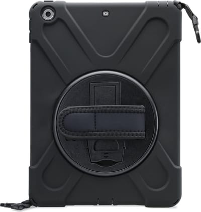 Xccess Tablethoes geschikt voor Apple iPad 5 (2017) Hardcase Backcover | Xccess Survivor All-round + Schouderband | Schokbestendig iPad 5 (2017) Telefoonhoesje | Anti Shock Proof + Standaard - Zwart