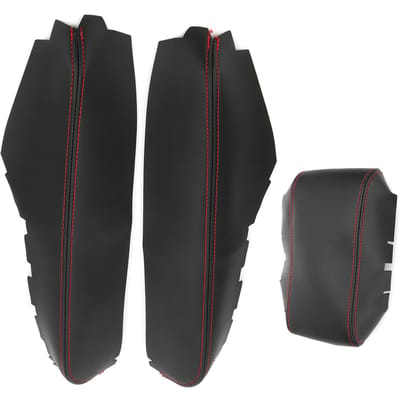 3 stuks Middenconsole Armsteun Padhoezen PU Leer Beschermers Passend voor Honda Civic 20162018 black