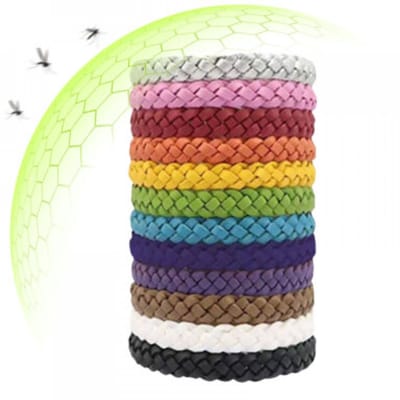 Anti Muggen Armband - 12 Stuks - Antimuggenarmbanden - Muggenbescherming - Anti-Muggenarmband - Kan Gedragen Worden om de Pols, Enkel of in Het Haar - Anti Mug - Geschikt voor Buitenactiviteiten, Wandelen, Barbecueën, Tuinieren, Kamperen