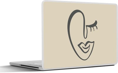 Laptop sticker - 12.3 inch - Vrouw - Lippen - Abstract - 30x22cm - Laptopstickers - Laptop skin - Cover