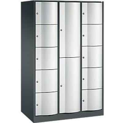 C+P combikast Resisto, 3 vakken, 12 vakken, B 1148 x D 640 x H 1950 mm, antracietgrijs/lichtgrijs