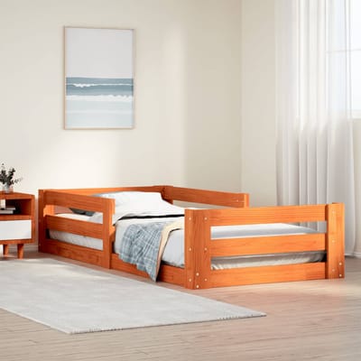 vidaXL - Bedframe - zonder - matras - massief - grenenhout - wasbruin - 90x200 - cm