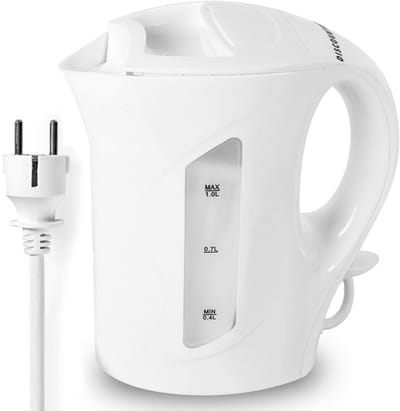 Waterkoker 1 Liter Wit - Energiezuinig 900 Watt - Snelkokend en Compact Design