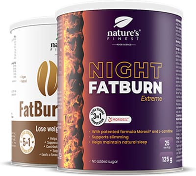 Nature's Finest Night FatBurn Extreme + OK! FatBurn Coffee – Vetverbrander voor Nacht & Dag, met L-Carnitine, Morosil®, Guarana & Valeriaan – Voor Gewichtsverlies & Meer Energie