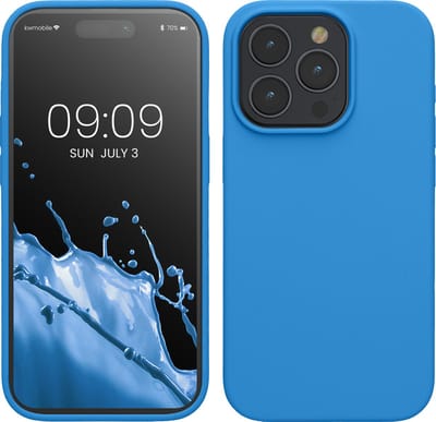 kwmobile Case voor iPhone 15 Pro - Slank TPU-Hoesje met Zachte Afwerking - In zeebries