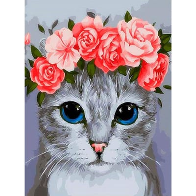 Diamant peinture pleine ronde chat Animal mosaïque bricolage diamant broderie fleur point de croix 20X30CM red