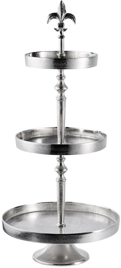 Michael Noll - Etagère met lelie - 3 lagen/verdiepingen - Zilver - 36x36x80 cm