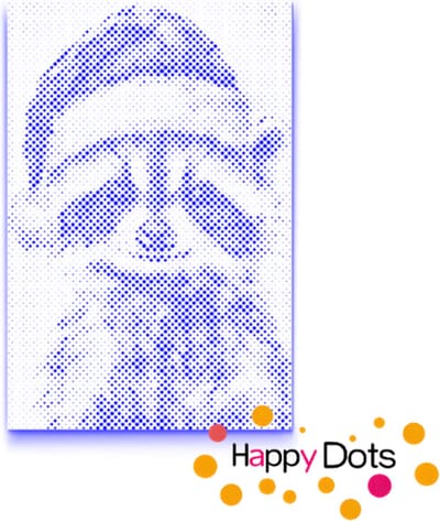 HappyDots DOT Painting Wasbeer met Kerstmuts - Stippelschilderij