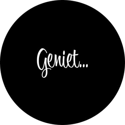 Muurcirkel Geniet  - buiten en binnen - tekst - tuindecoratie - Ø 50 cm