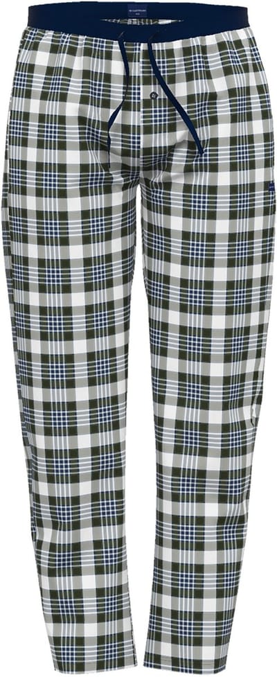 TOM TAILOR heren pyjama- of loungebroek - middengroen geruit