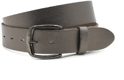 Dames riem brons softleder met zwarte gesp - 4 cm breed - Leer - Jeans riem - Casual - Maat 80