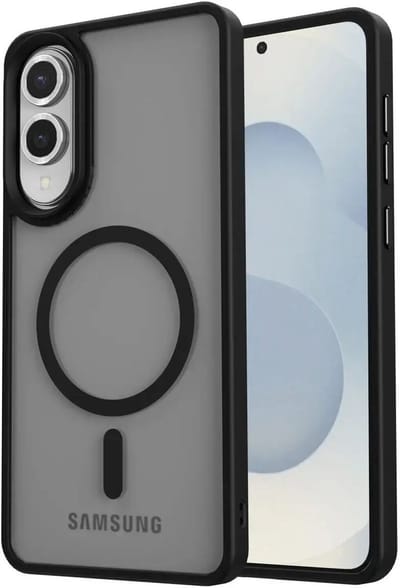 Hoesje Geschikt voor Samsung Galaxy S25 Edge - Compatibel met MagSafe / Qi2 - Matte Beschermhoes - Back Cover met Magneet - Zwart