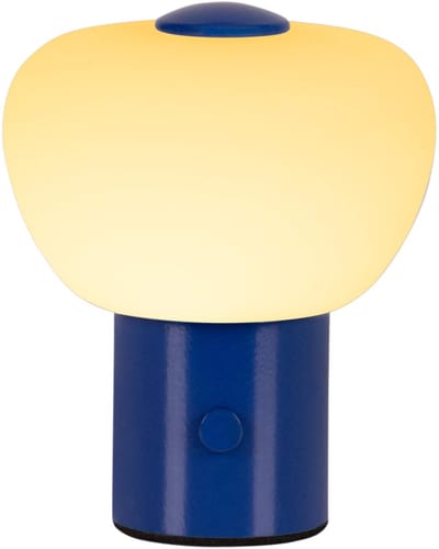 Lucide GUSTAV - Oplaadbare Tafellamp - Accu/Batterij - Ø 8 cm - LED Dimbaar - 1x0,8W 2700K - Blauw | Essential