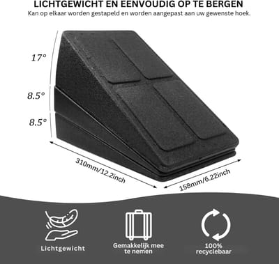 HEZIVO® Squat Wedge - Slant Board - Stretch Block - Balans Krachttraining en Fitness - Set van 3
