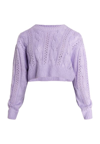 Mymo Gebreide cropped trui Dames violet