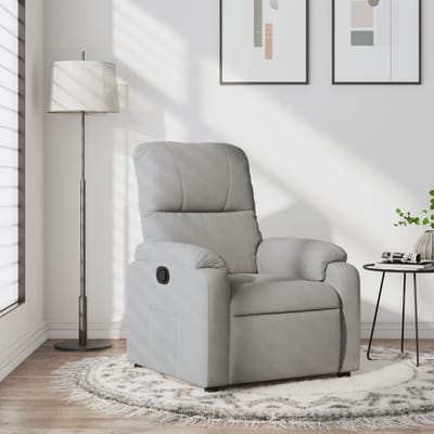 vidaXL - Fauteuil - verstelbaar - microvezelstof - lichtgrijs