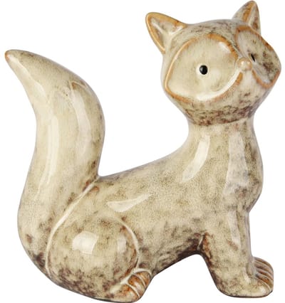 Dekoratief | Vosje zittend, beige, porselein, 13x7x14cm | A255103