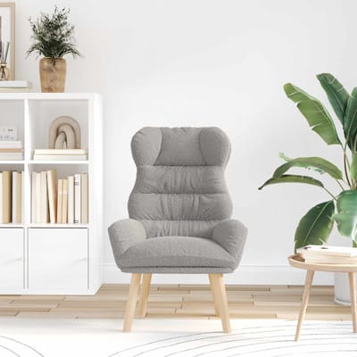 vidaXL - Fauteuil - Lichtgrijs - 69 - x - 74 - x - 93 - cm - Sherpa - Stof